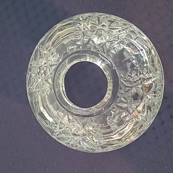 Indiana Glass "Stars and Bars" Clear 2-Pc. Fairy Lamp/Light (Courting Lamp) - Picture 7 of 8